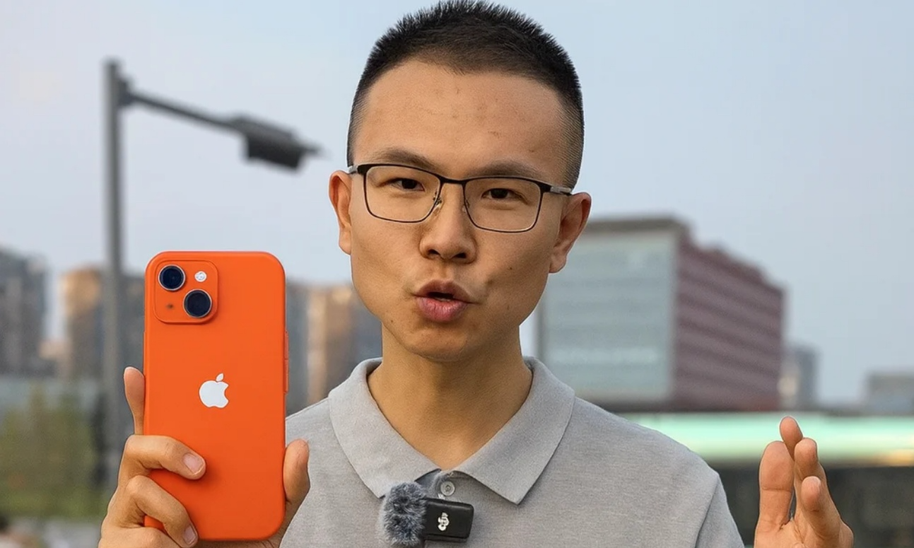 户晨风手拿苹果手机