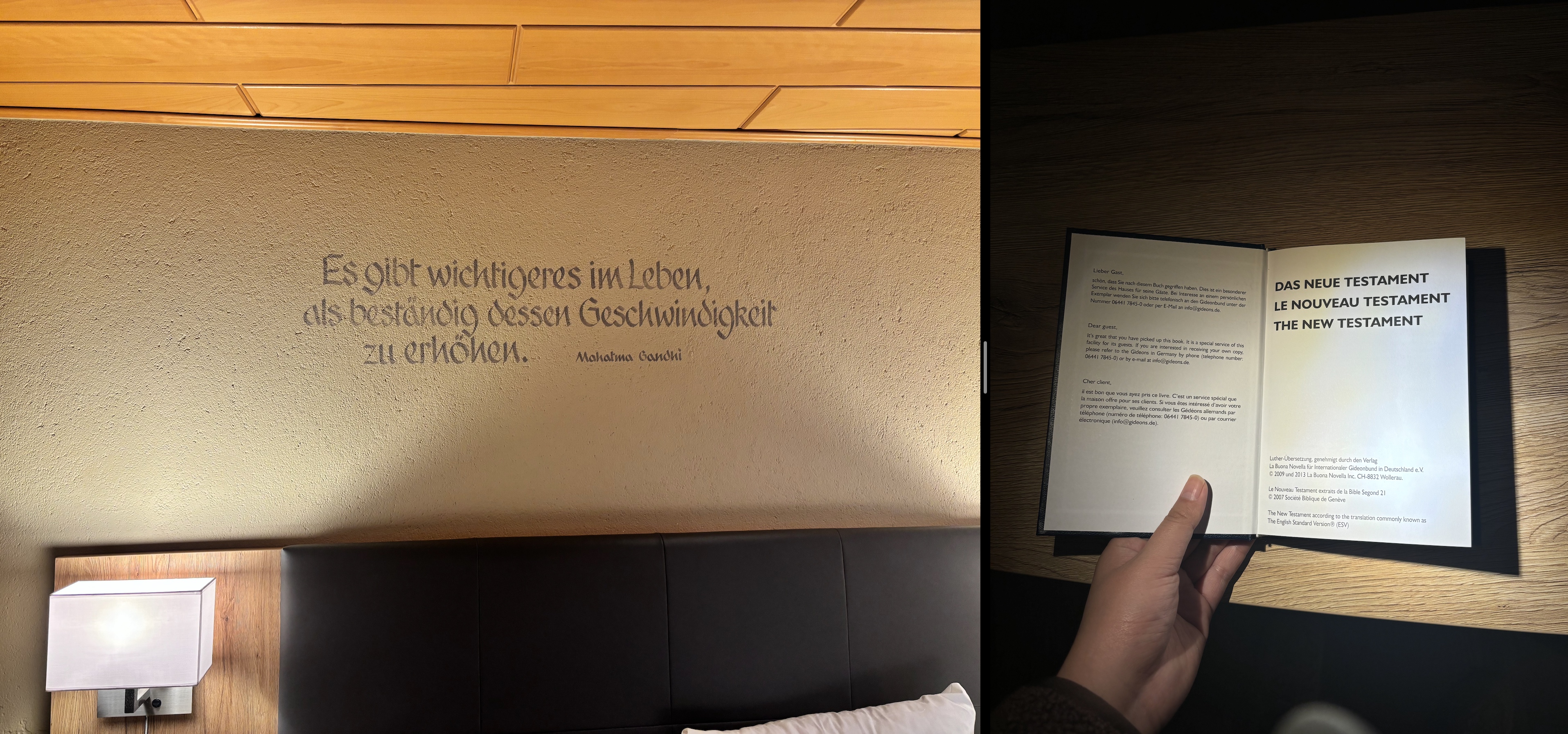 房间内部和新约(右)